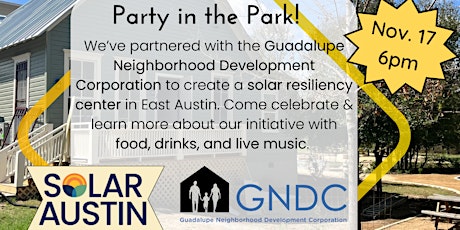 Primaire afbeelding van Solar Austin: Resilience Party in the Park