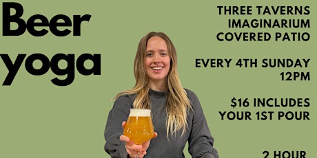 Hops & Flow Beer Yoga at Three Taverns Imaginarium