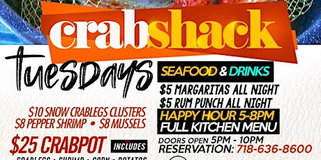 Crab Shack Tuesdays AT Milk River Restaurant primary image