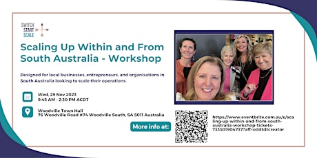 Scaling Up Within and From South Australia - Workshop primary image
