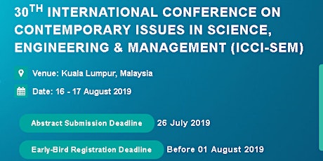 30th International Conference on Contemporary issues in Science, Engineering & Management (ICCI-SEM) primary image