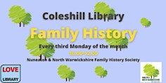 Family History Surgery @ Coleshill Library primary image