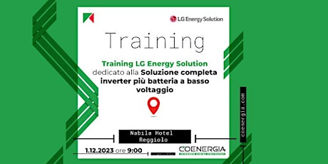 Immagine principale di Training con LG Energy Solution il 1.12.2023 