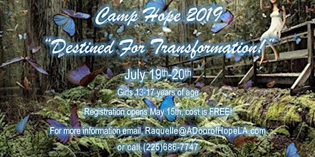 Camp Hope DESTINED FOR TRANSFORMATION 2K19 primary image