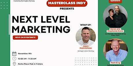 Imagen principal de November Masterclass Indy - Next Level Marketing
