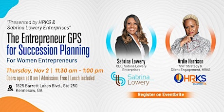 The Entrepreneur GPS for Succession Planning for Women Business Owners primary image