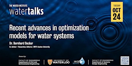 WaterTalk: Recent advances in optimization models for water systems primary image