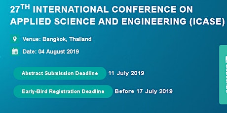 27th International Conference on Applied Science and Engineering (ICASE) primary image