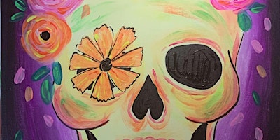BlackLight Festive Calavera - Paint and Sip by Classpop!™ primary image
