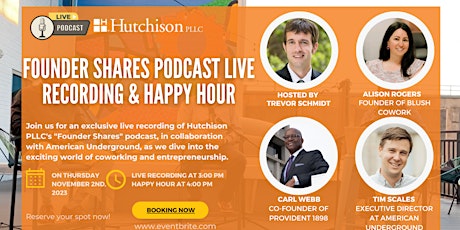 Founder Shares Podcast Live Recording & Happy Hour primary image