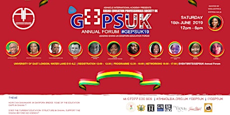 Imagen principal de GHANA EDUCATION PROFESSIONAL SOCIETY UK ANNUAL FORUM #GEPSUK 2019