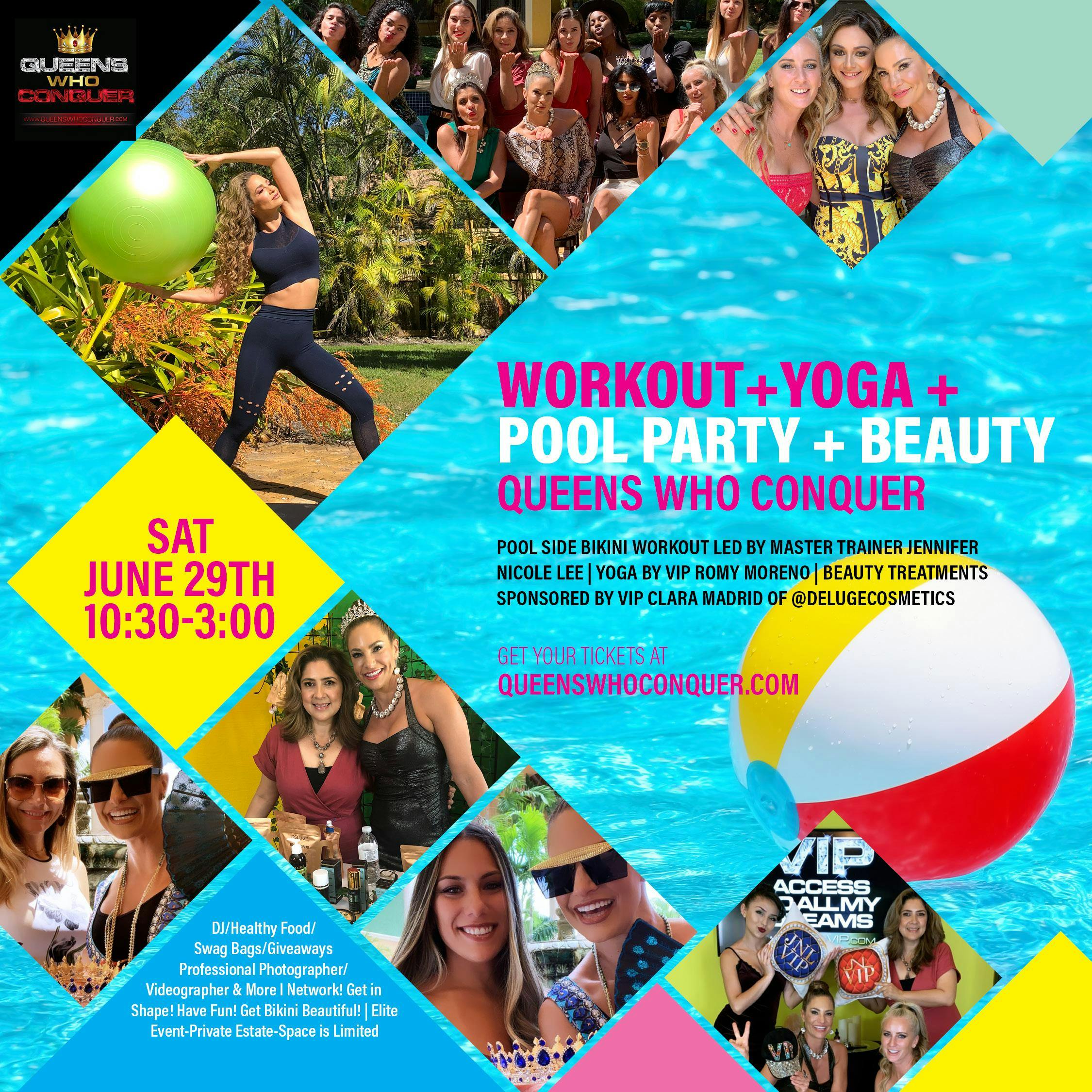 Summer Bash! Pool Party & Pool-Side Fitness Workout Queens Who Conquer