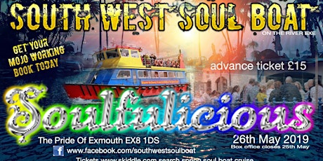 Exmouth Spring Soul Boat Cruise NORTHERN R&B JAZZ FUNK SOUL Anthems 26th May 2019 Near The Festival  primary image