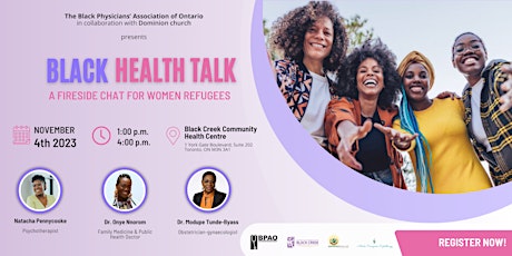 Primaire afbeelding van Black Health Talk: A Fireside Chat for Women Refugees