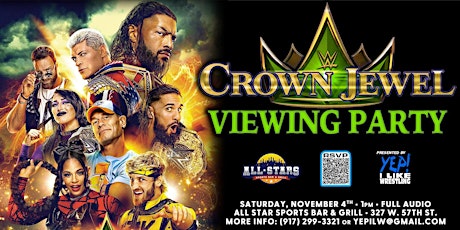 Hauptbild für WWE Crown Jewel Viewing Party, presented by YEP! I Like Wrestling