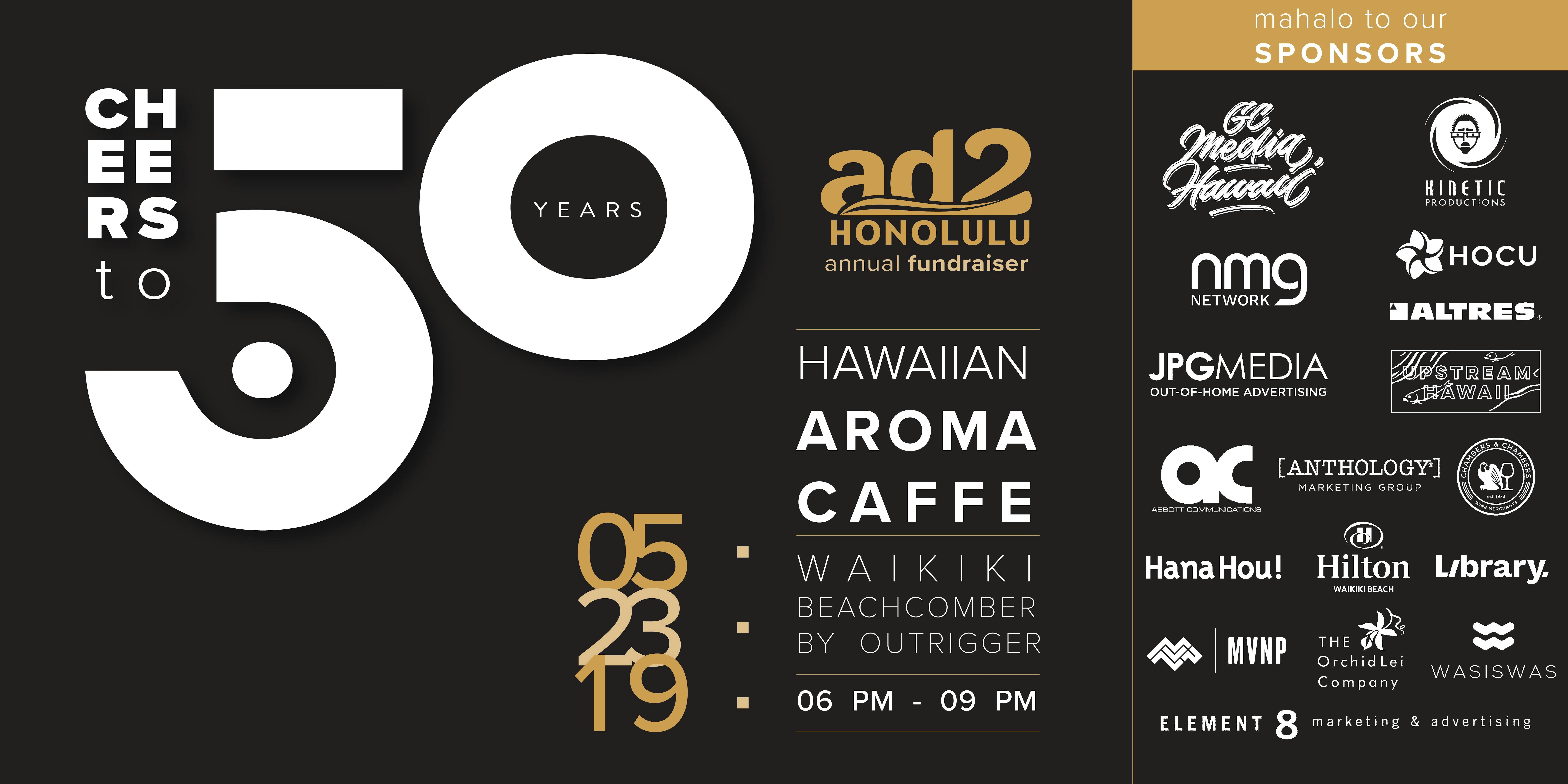 Ad 2 Honolulu Annual Fundraiser: Cheers to 50 Years