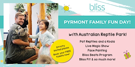 Reptiles, Koala, Face Painting and more at Bliss Pyrmont's Family Fun Day! primary image