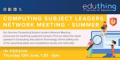Imagen principal de Computing Subject Leaders Network Meeting - Summer