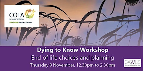 Hauptbild für Dying to Know Workshop - End of life choices and planning