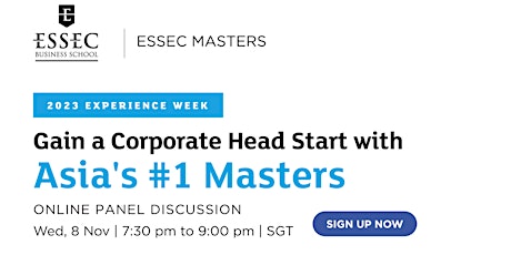 Image principale de Gain a Corporate Head Start with Asia's #1 Masters