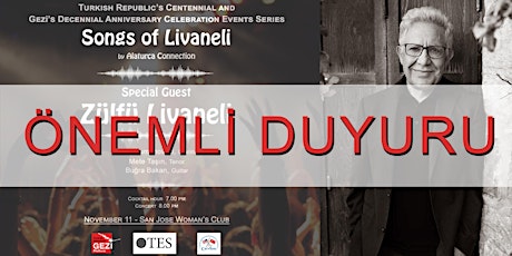 Imagem principal do evento CANCELED: Songs of Zülfü Livaneli