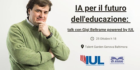 Primaire afbeelding van IA per il futuro dell'educazione: talk con Gigi Beltrame powered by IUL