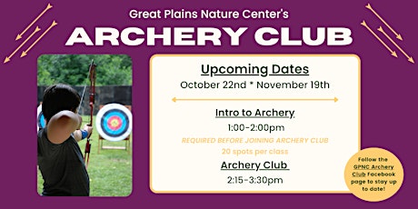 Imagen principal de Intro to Archery @ Great Plains Nature Center