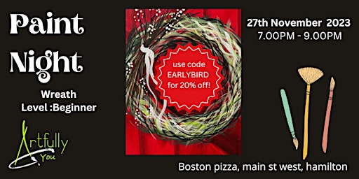 Imagen principal de 27 November Paint Night -Boston Pizza, Hamilton