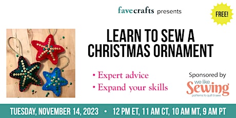 Hauptbild für Learn to Sew a Christmas Ornament