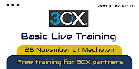 Primaire afbeelding van 3CX Live Basic Technical Training  - 28th November 2023 - Mechelen