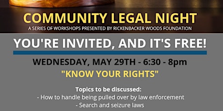 Community Legal Night - "Know Your Rights!" primary image