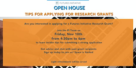 Image principale de FI Open House - Tips for Applying for Research Grants