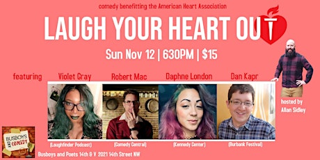 Image principale de Laugh Your Heart Out! Stand-up Comedy Benefit at Busboys and Poets 14 & V