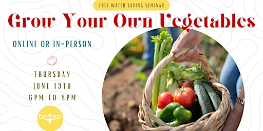 Immagine principale di Water Saving Seminar - Grow Your Own Vegetables 