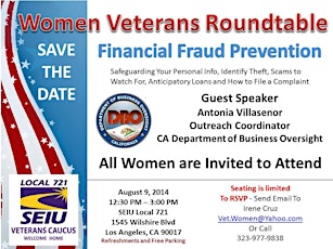 Women Veterans Roundtable - Financial Fraud Protection primary image