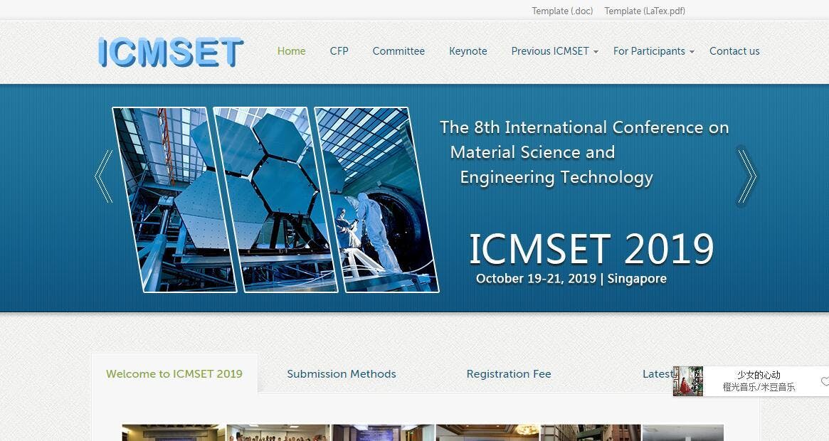 2019 8th International Conference on Material Science and Engineering Technology (ICMSET 2019)