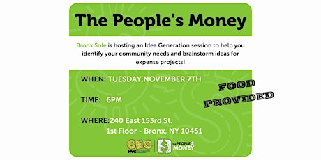 IDEA GENERATION SESSION with THE CEC's The People's Money Initiative primary image