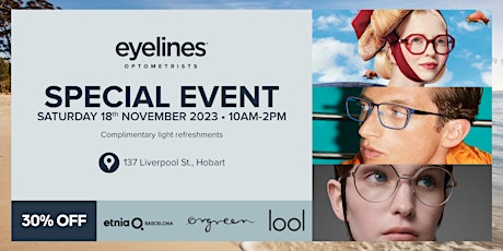 VIP Event – 30% off All Spectacles and Sunglasses primary image