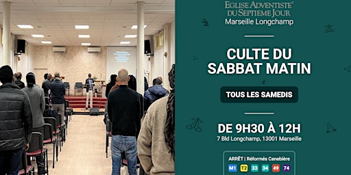 Imagem principal do evento Culte à l’église Adventiste de Marseille Longchamp