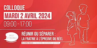 Imagen principal de [Colloque] Réunir ou séparer : la fratrie à l'épreuve du réel