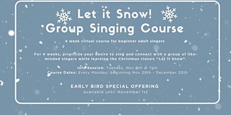 Hauptbild für Let it Snow Online Group Singing Course for Beginner Adult Singers