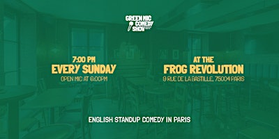 Image principale de The Open Green Mic Comedy @Frog Bastille
