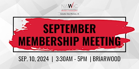 September Membership & Business Meeting