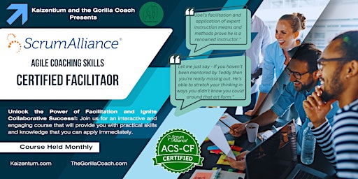 Imagem principal de Agile Coaching Skills- Certified Facilitator- May 30-31, 2024