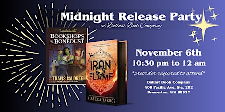 Midnight Release Party for Iron Flame and Bookshops & Bonedust  primärbild