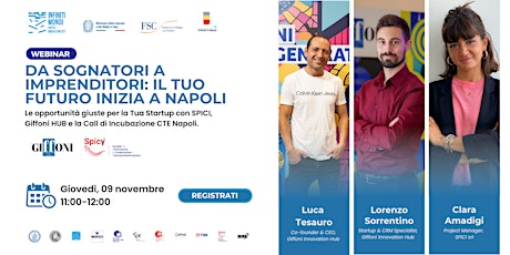 Imagem principal do evento Da Sognatori a Imprenditori: il tuo futuro inizia a Napoli