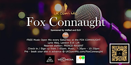 UK Open Mic @ Fox Connaught / NEWHAM / PLAISTOW / POPLAR / WOOLWICH primary image