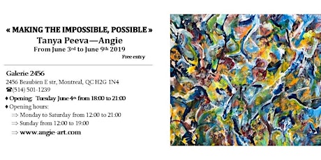 Art Exhibition at Galerie 2456 (Opening Tuesday 4th June from 6pm to 9pm) primary image