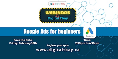 Imagem principal do evento Digital Tbay - Google Ads for beginners
