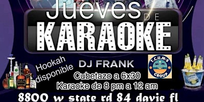 Hauptbild für MARION "LATIN KARAOKE THURSDAY" WITH DJ FRANK FROM 8 PM - 12 AM
